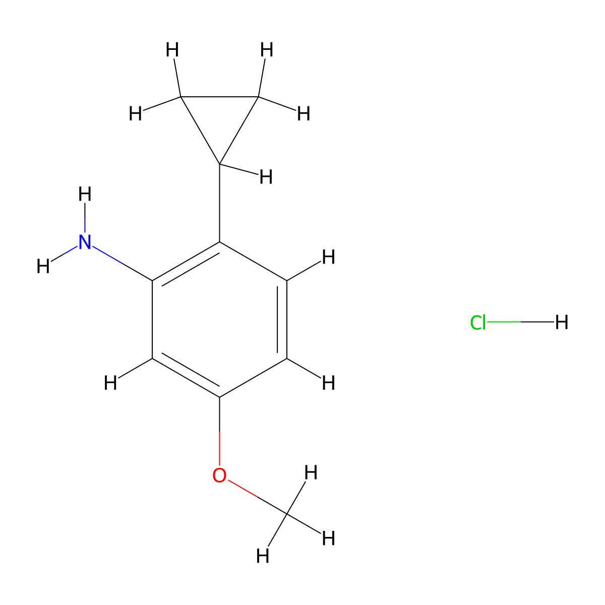 2-Cyclopropyl-5-methoxyaniline hydrochloride molecular structure, CAS 2089257-63-4