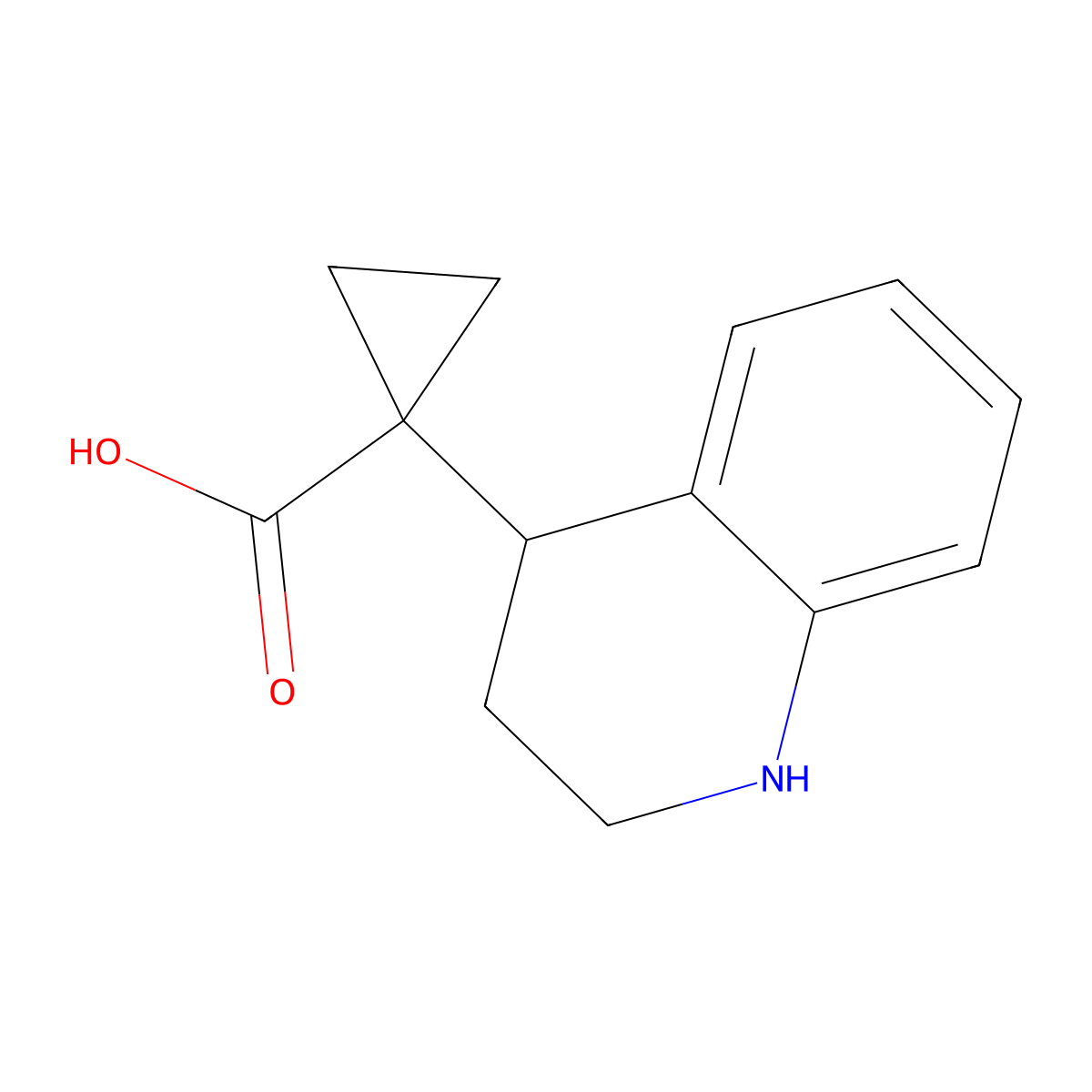 1-(1,2,3,4-Tetrahydroquinolin-4-yl)cyclopropane-1-carboxylic acid molecular structure, CAS 2089257-72-5