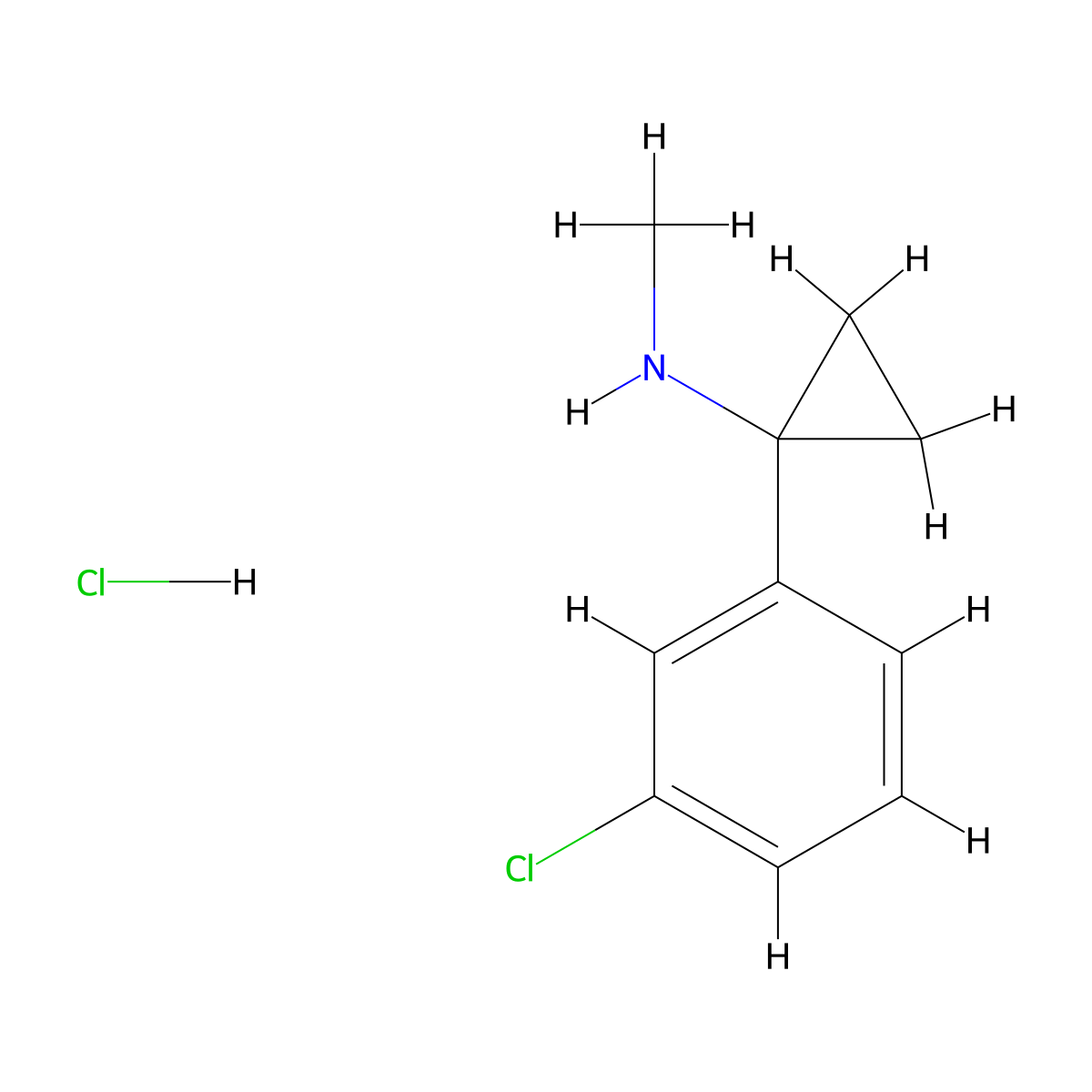 1-(3-Chlorophenyl)-N-methylcyclopropan-1-amine hydrochloride molecular structure, CAS 2089257-78-1