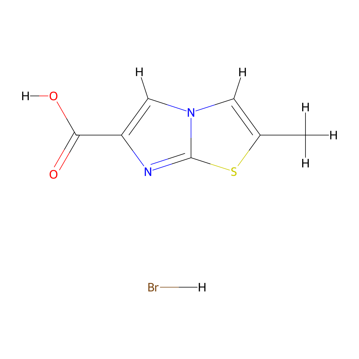 2-Methylimidazo[2,1-b][1,3]thiazole-6-carboxylic acid hydrobromide molecular structure, CAS 2089257-79-2
