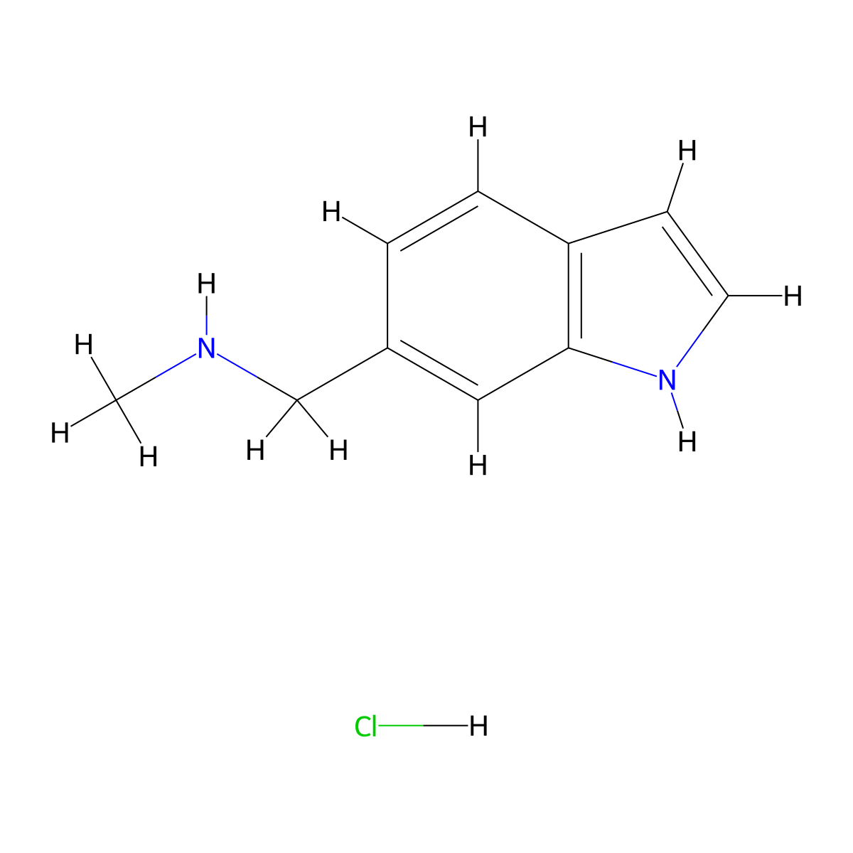 ((1H-indol-6-yl)methyl)(methyl)amine hydrochloride molecular structure, CAS 2089257-84-9