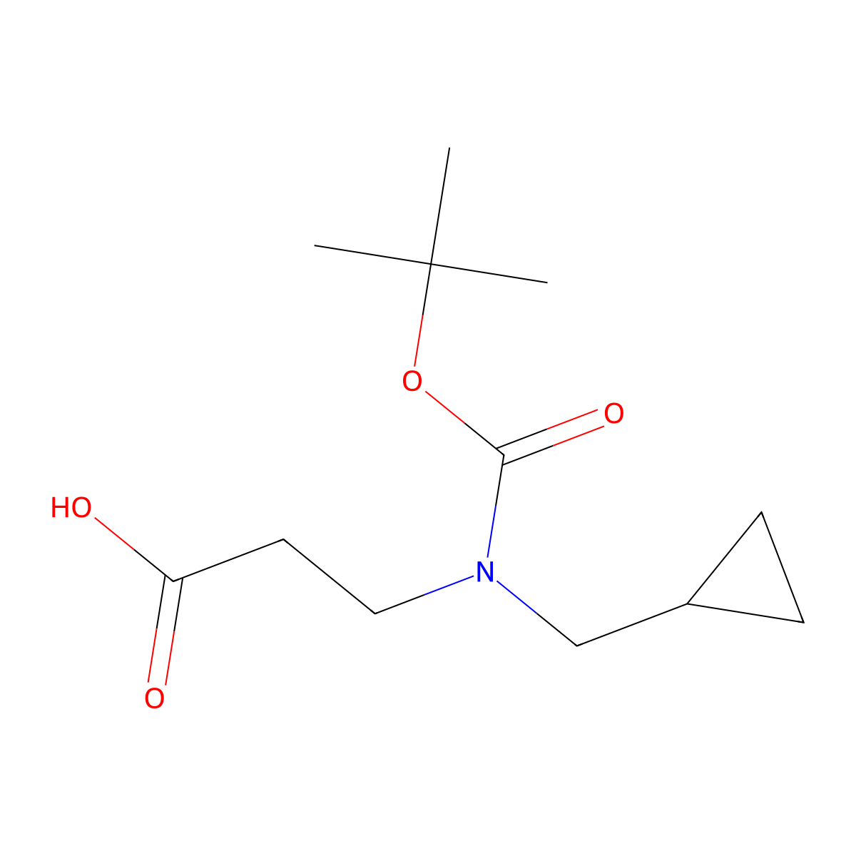 3-(((Tert-butoxy)carbonyl)(cyclopropylmethyl)amino)propanoic acid molecular structure, CAS 2089257-86-1