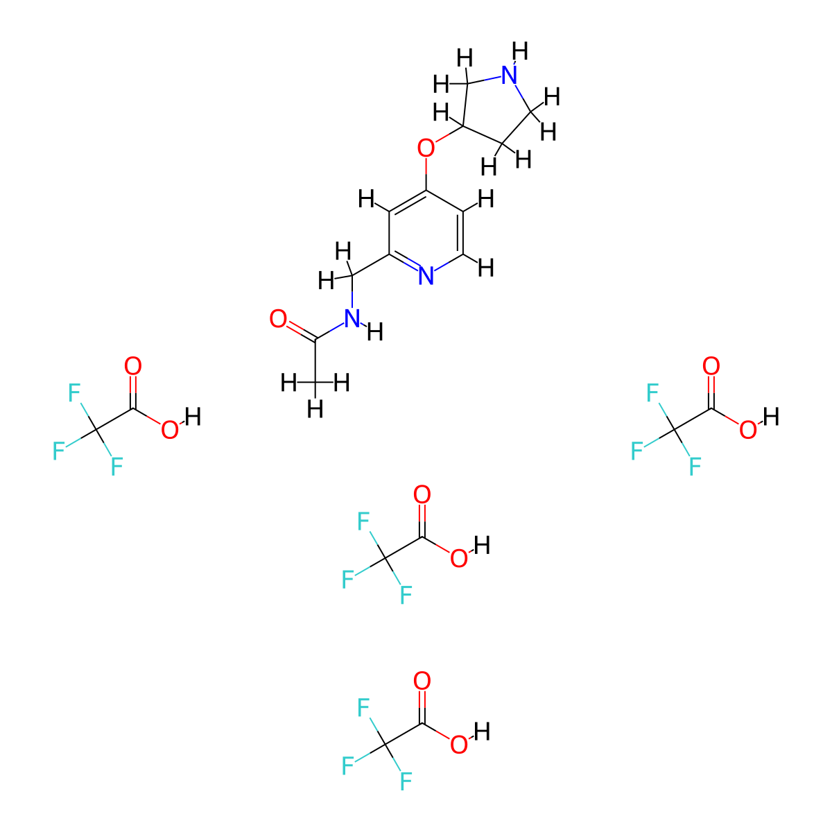 N-{[4-(pyrrolidin-3-yloxy)pyridin-2-yl]methyl}acetamide tetrakis(trifluoroacetic acid) molecular structure, CAS 2089257-87-2