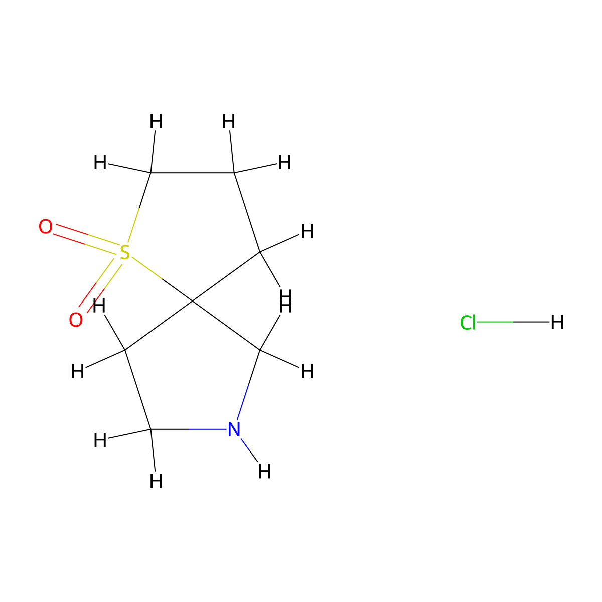 1Lambda6-thia-7-azaspiro(4.4)nonane-1,1-dione hydrochloride molecular structure, CAS 2089257-89-4