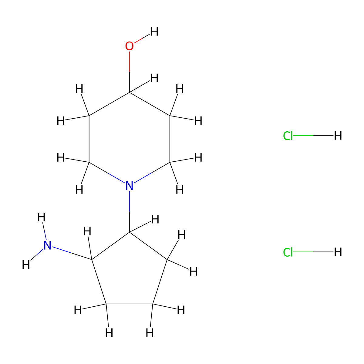 1-(2-Aminocyclopentyl)piperidin-4-ol dihydrochloride molecular structure, CAS 2089257-92-9