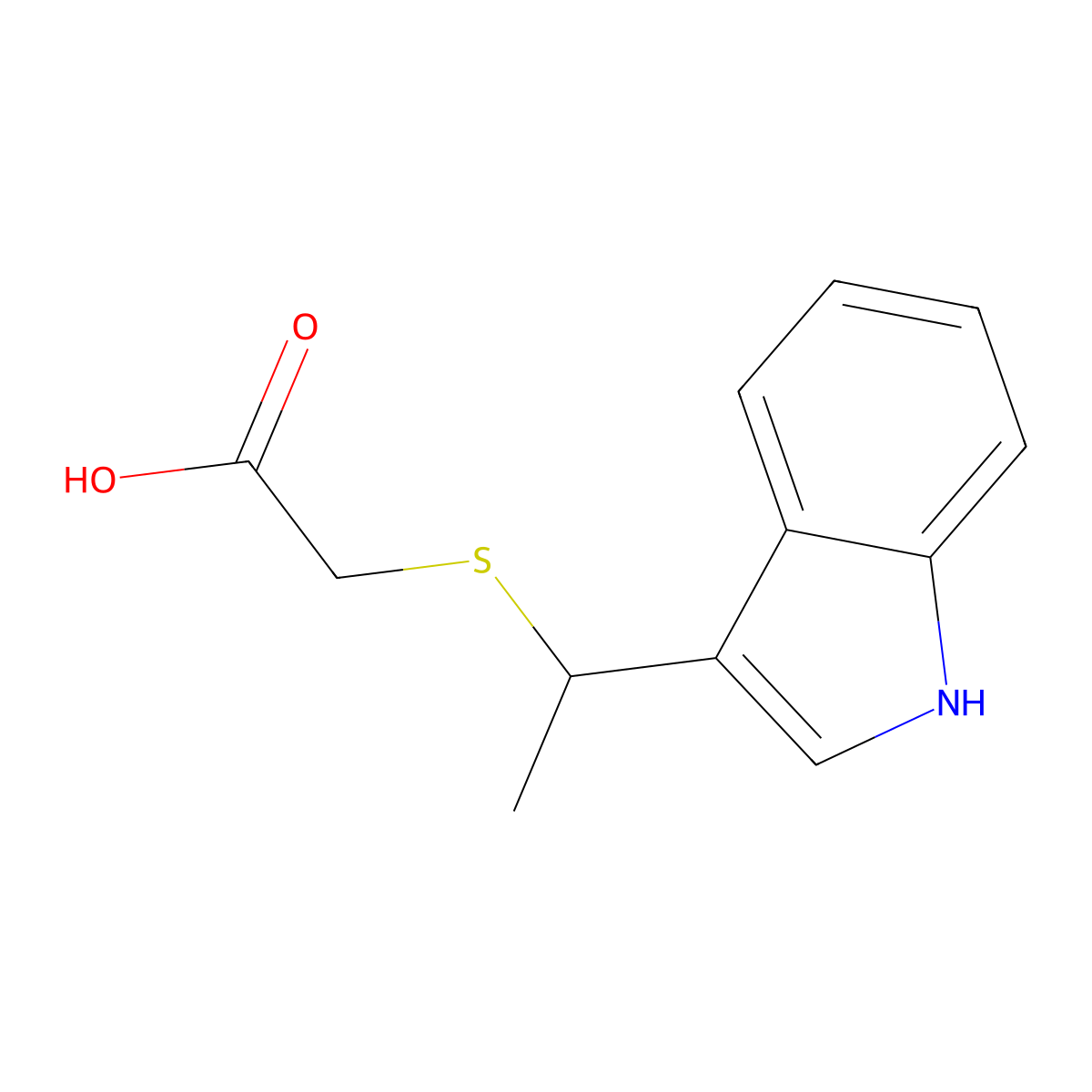2-{[1-(1H-indol-3-yl)ethyl]sulfanyl}acetic acid molecular structure, CAS 2089257-93-0