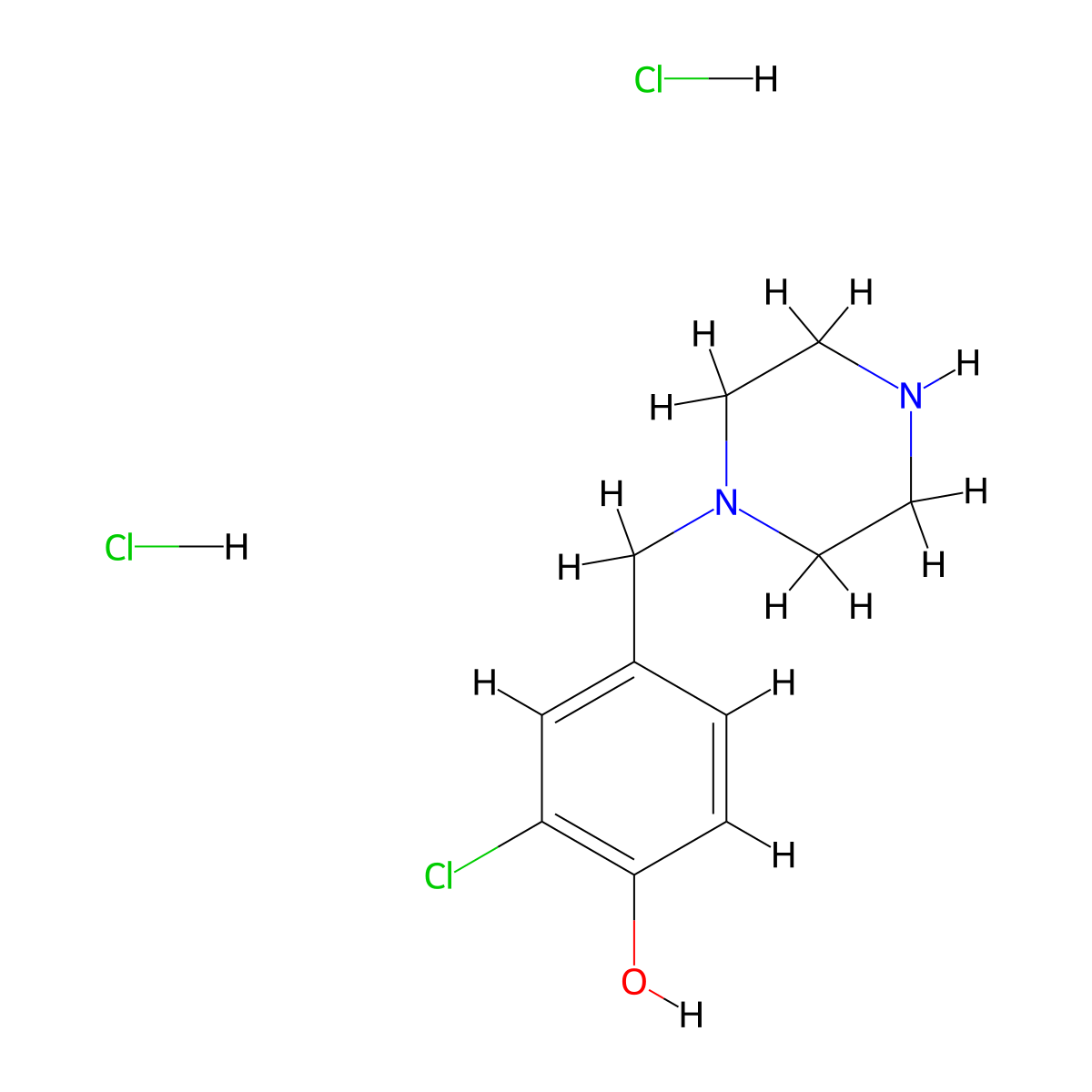 2-Chloro-4-[(piperazin-1-yl)methyl]phenol dihydrochloride molecular structure, CAS 2089257-94-1