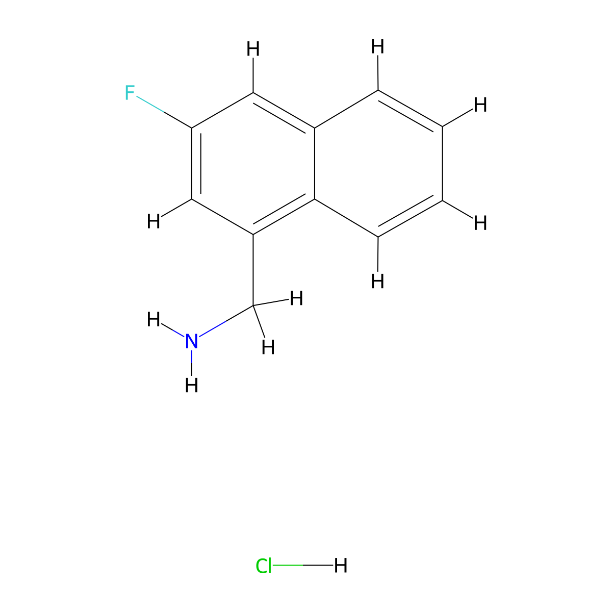 (3-Fluoronaphthalen-1-yl)methanamine hydrochloride molecular structure, CAS 2089257-95-2