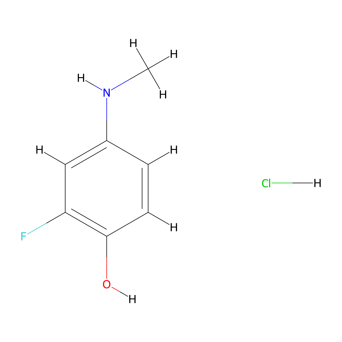 2-Fluoro-4-(methylamino)phenol hydrochloride molecular structure, CAS 2089258-07-9