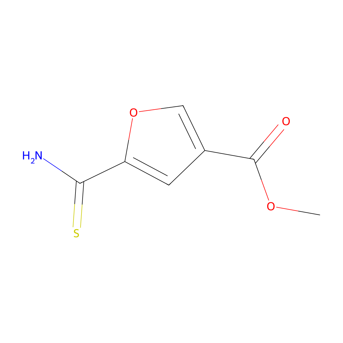 Methyl 5-carbamothioylfuran-3-carboxylate molecular structure, CAS 2089258-08-0