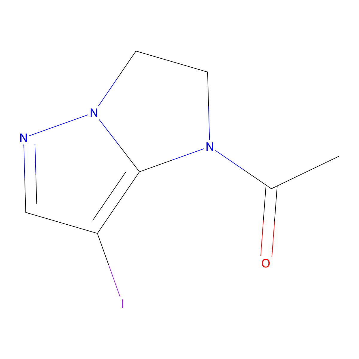 1-{7-iodo-1H,2H,3H-pyrazolo[1,5-a]imidazol-1-yl}ethan-1-one molecular structure, CAS 2089258-09-1