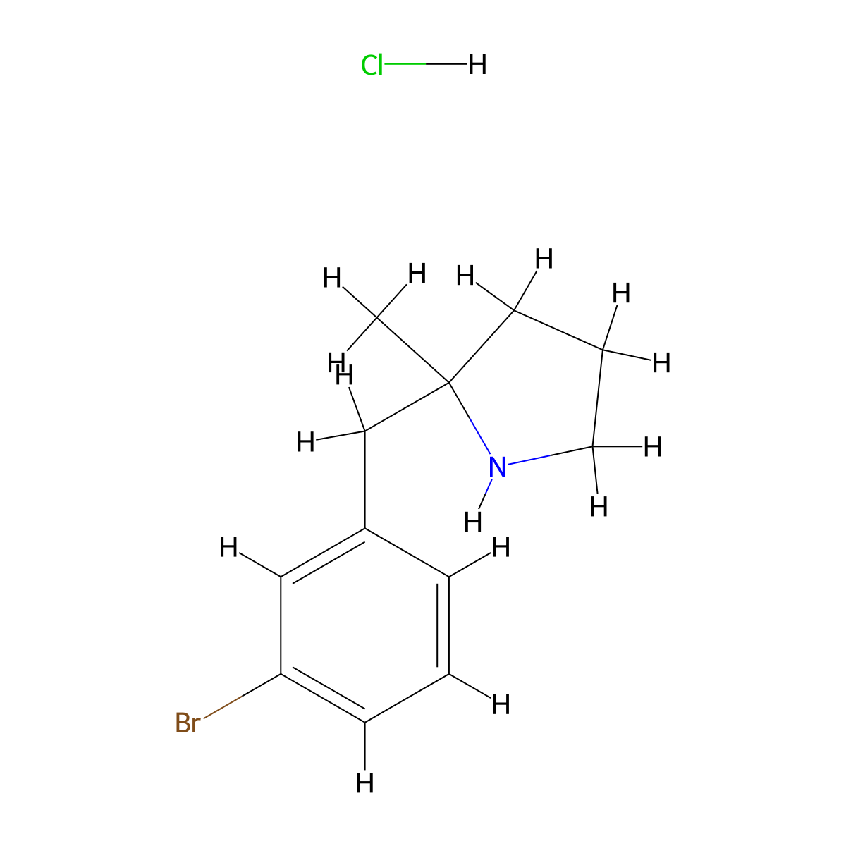 2-[(3-Bromophenyl)methyl]-2-methylpyrrolidine hydrochloride molecular structure, CAS 2089258-10-4