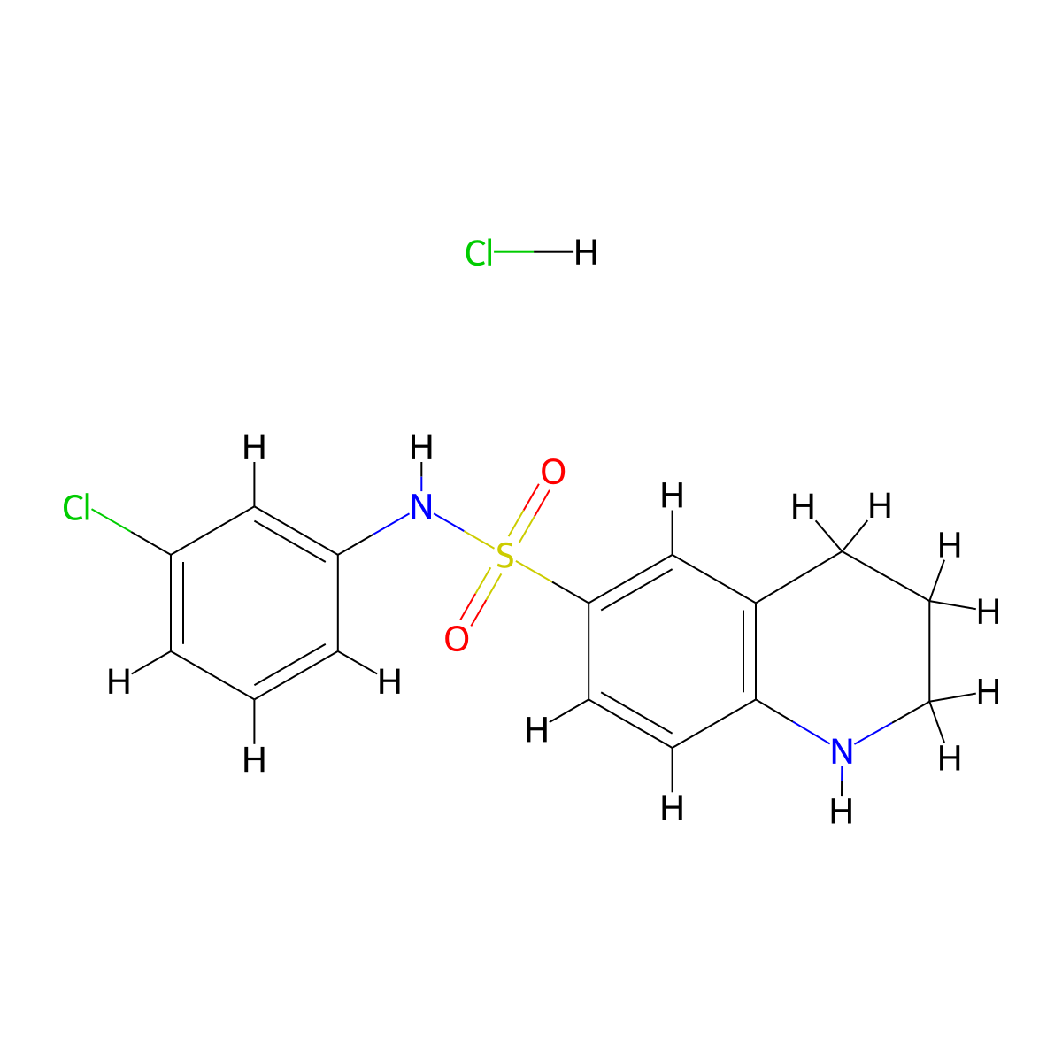 N-(3-chlorophenyl)-1,2,3,4-tetrahydroquinoline-6-sulfonamide hydrochloride molecular structure, CAS 2089258-16-0