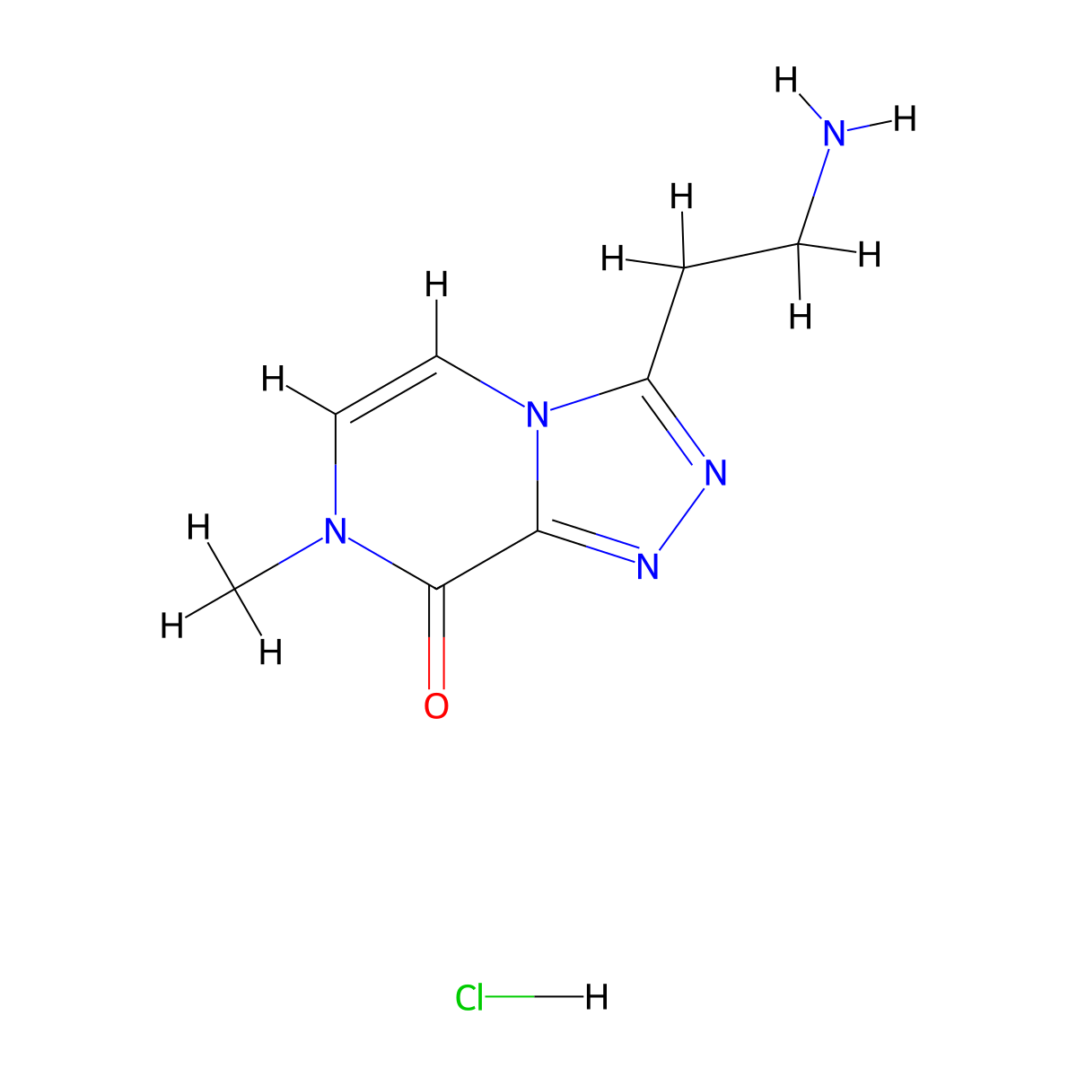 3-(2-aminoethyl)-7-methyl-7H,8H-[1,2,4]triazolo[4,3-a]pyrazin-8-one hydrochloride molecular structure, CAS 2089258-19-3