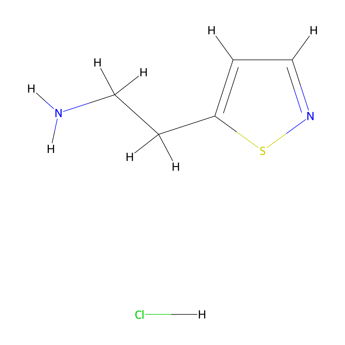 2-(1,2-Thiazol-5-yl)ethan-1-amine hydrochloride molecular structure, CAS 2089258-27-3