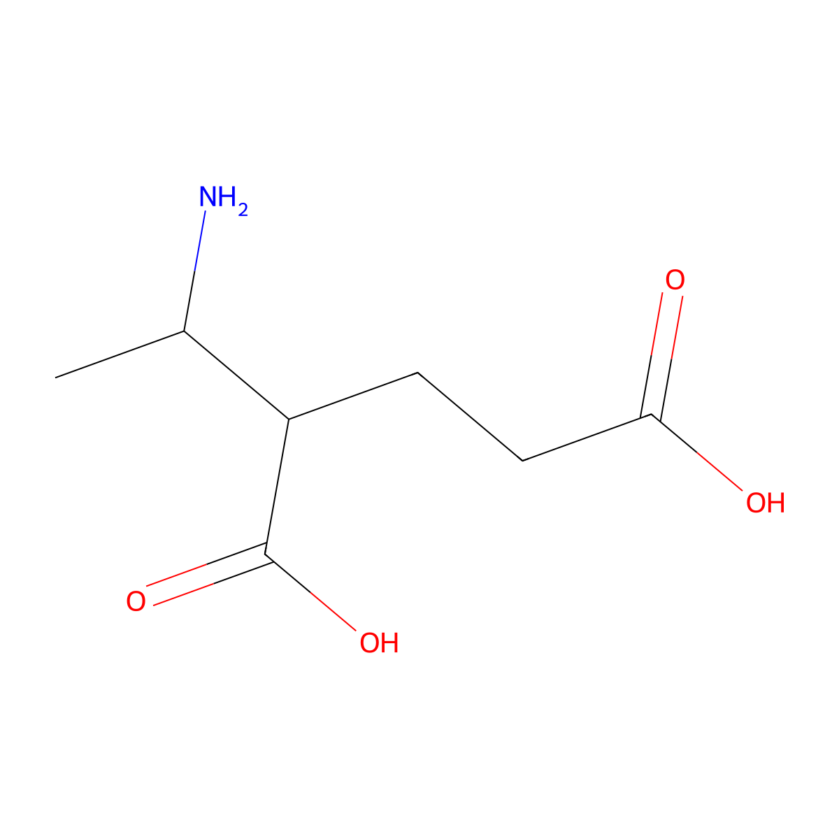 2-(1-Aminoethyl)pentanedioic acid molecular structure, CAS 2089258-28-4