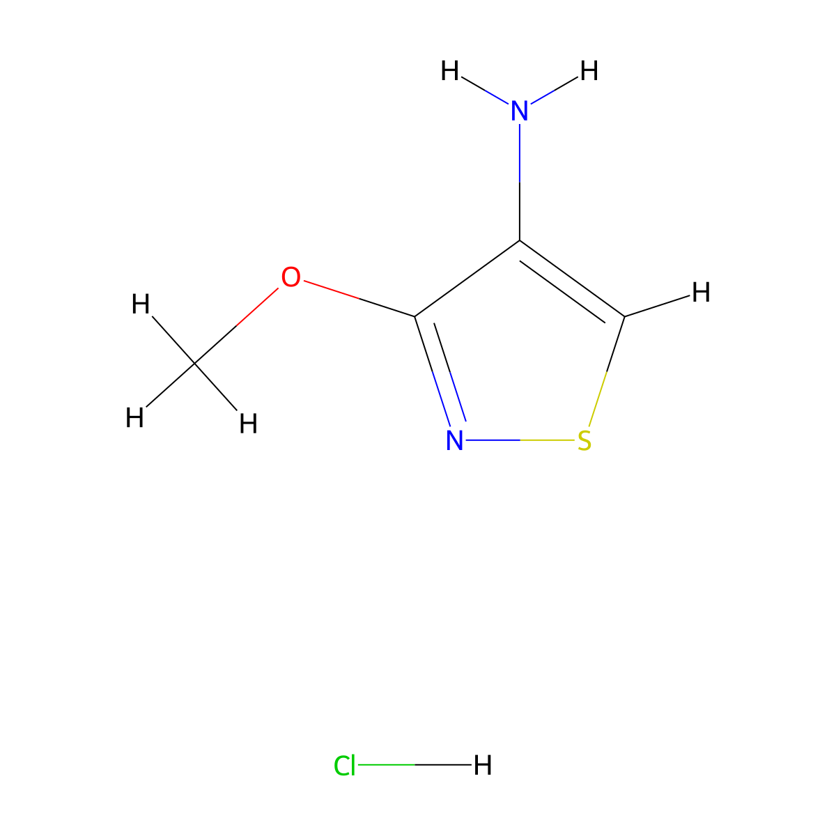 3-Methoxy-1,2-thiazol-4-amine hydrochloride molecular structure, CAS 2089258-33-1