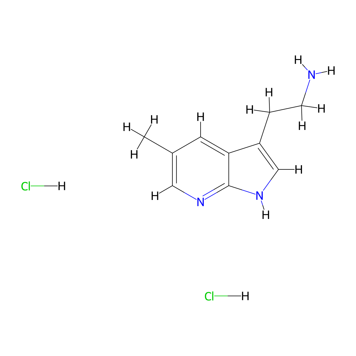 2-{5-methyl-1H-pyrrolo[2,3-b]pyridin-3-yl}ethan-1-amine dihydrochloride molecular structure, CAS 2089258-43-3