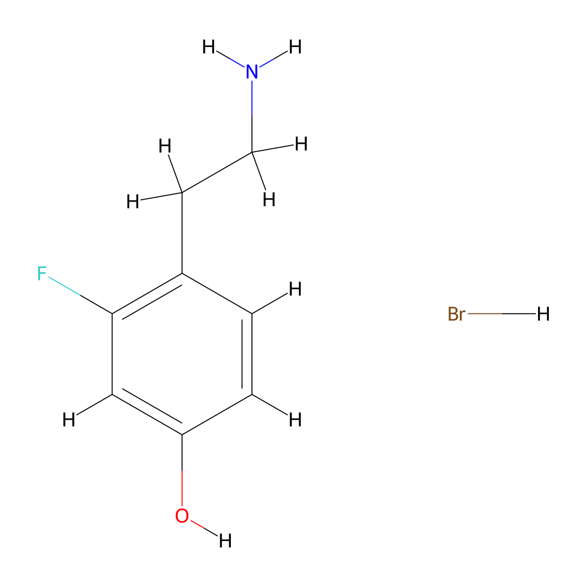 4-(2-Aminoethyl)-3-fluorophenol hydrobromide molecular structure, CAS 2089258-44-4