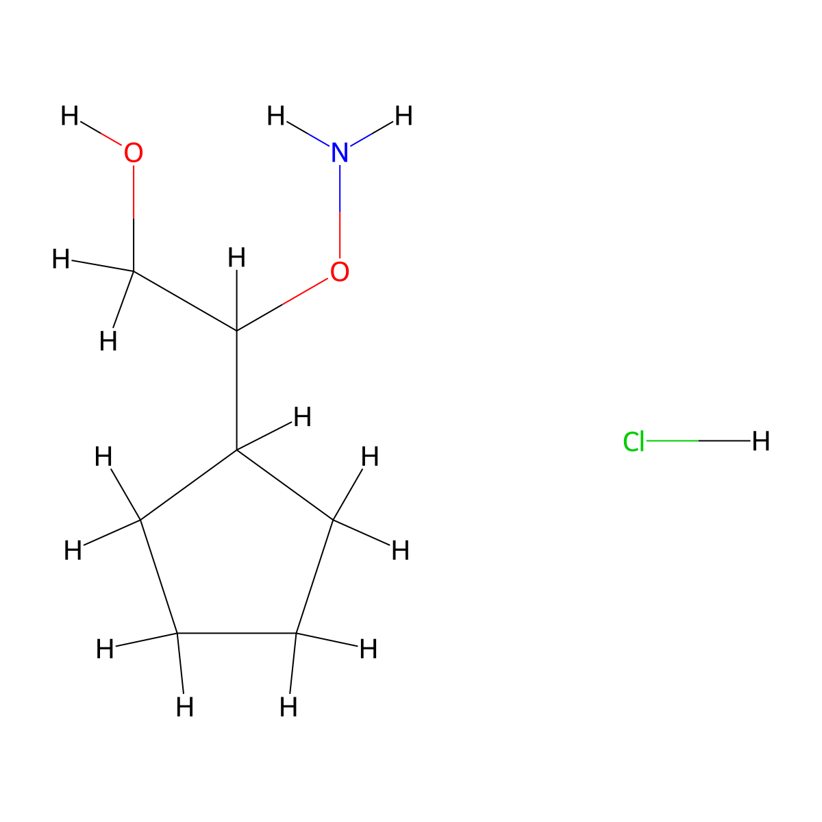 2-(Aminooxy)-2-cyclopentylethan-1-ol hydrochloride molecular structure, CAS 2089258-45-5