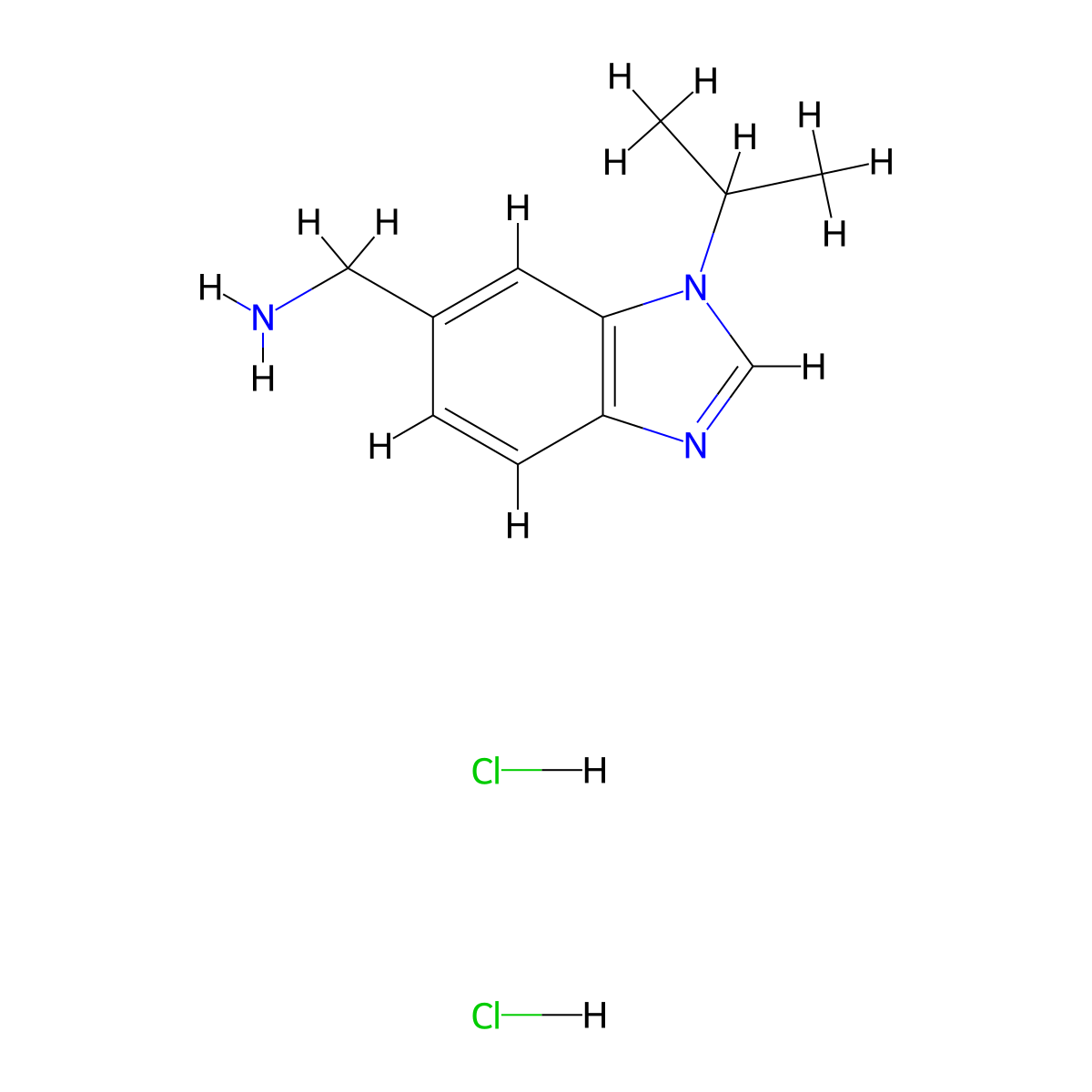 [1-(propan-2-yl)-1H-1,3-benzodiazol-6-yl]methanamine dihydrochloride molecular structure, CAS 2089258-46-6