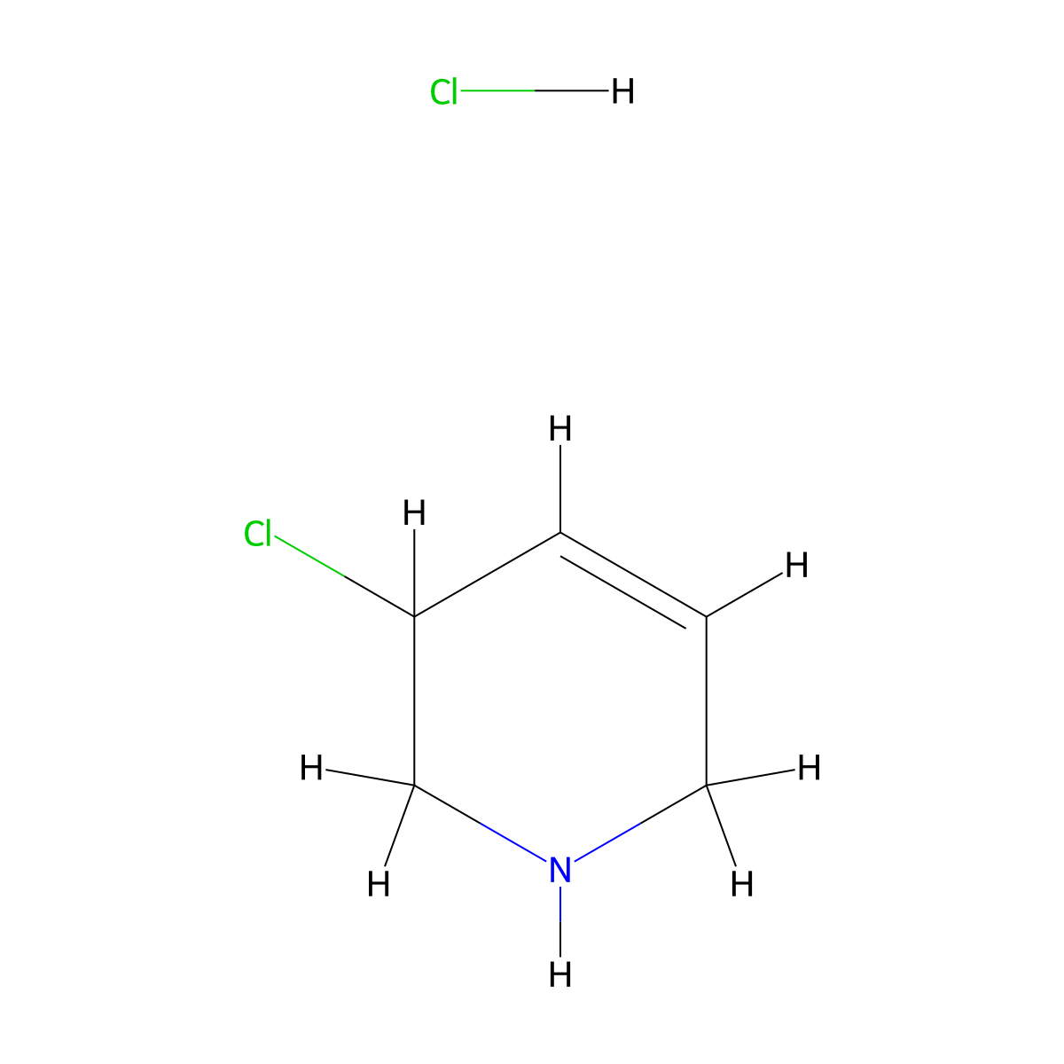 3-Chloro-1,2,3,6-tetrahydropyridine hydrochloride molecular structure, CAS 2089258-56-8