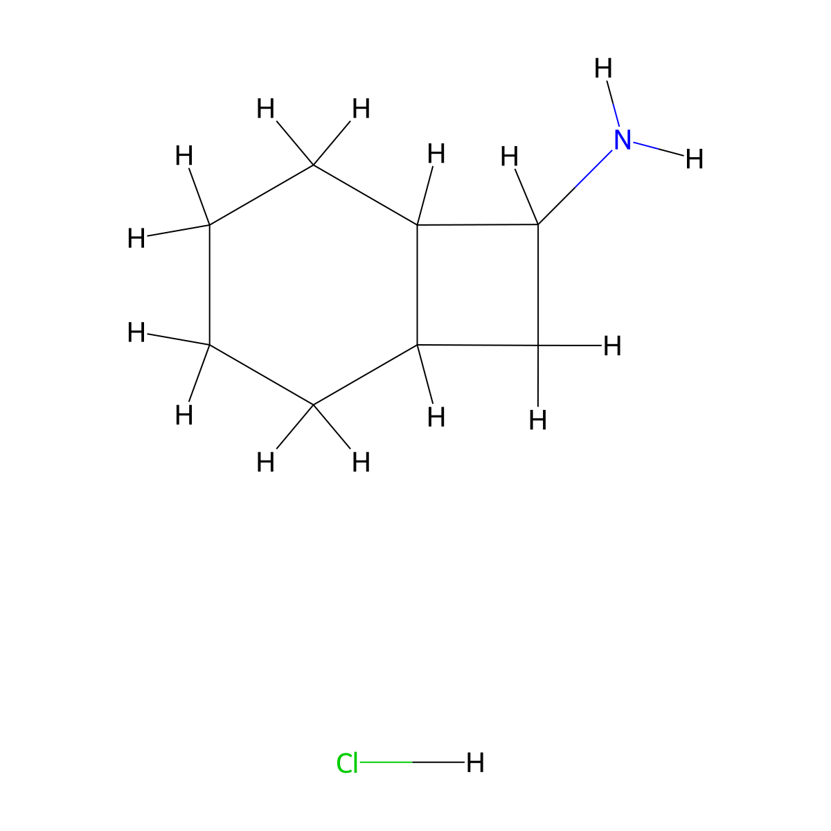 Bicyclo[4.2.0]octan-7-amine hydrochloride molecular structure, CAS 2089258-60-4