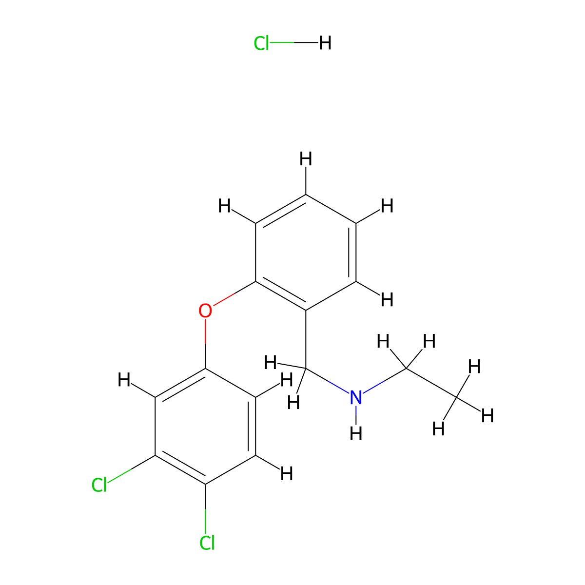 {[2-(3,4-Dichlorophenoxy)phenyl]methyl}(ethyl)amine hydrochloride molecular structure, CAS 2089258-69-3