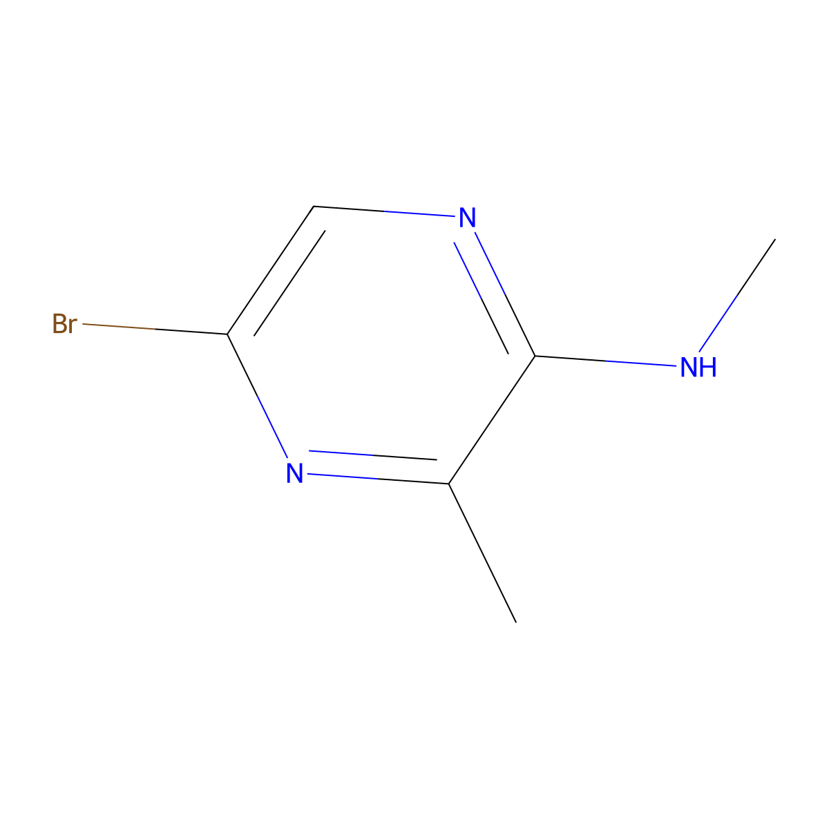 5-bromo-N,3-dimethylpyrazin-2-amine molecular structure, CAS 2089258-74-0