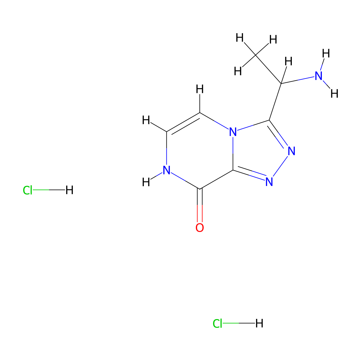 3-(1-aminoethyl)-7H,8H-[1,2,4]triazolo[4,3-a]pyrazin-8-one dihydrochloride molecular structure, CAS 2089258-76-2