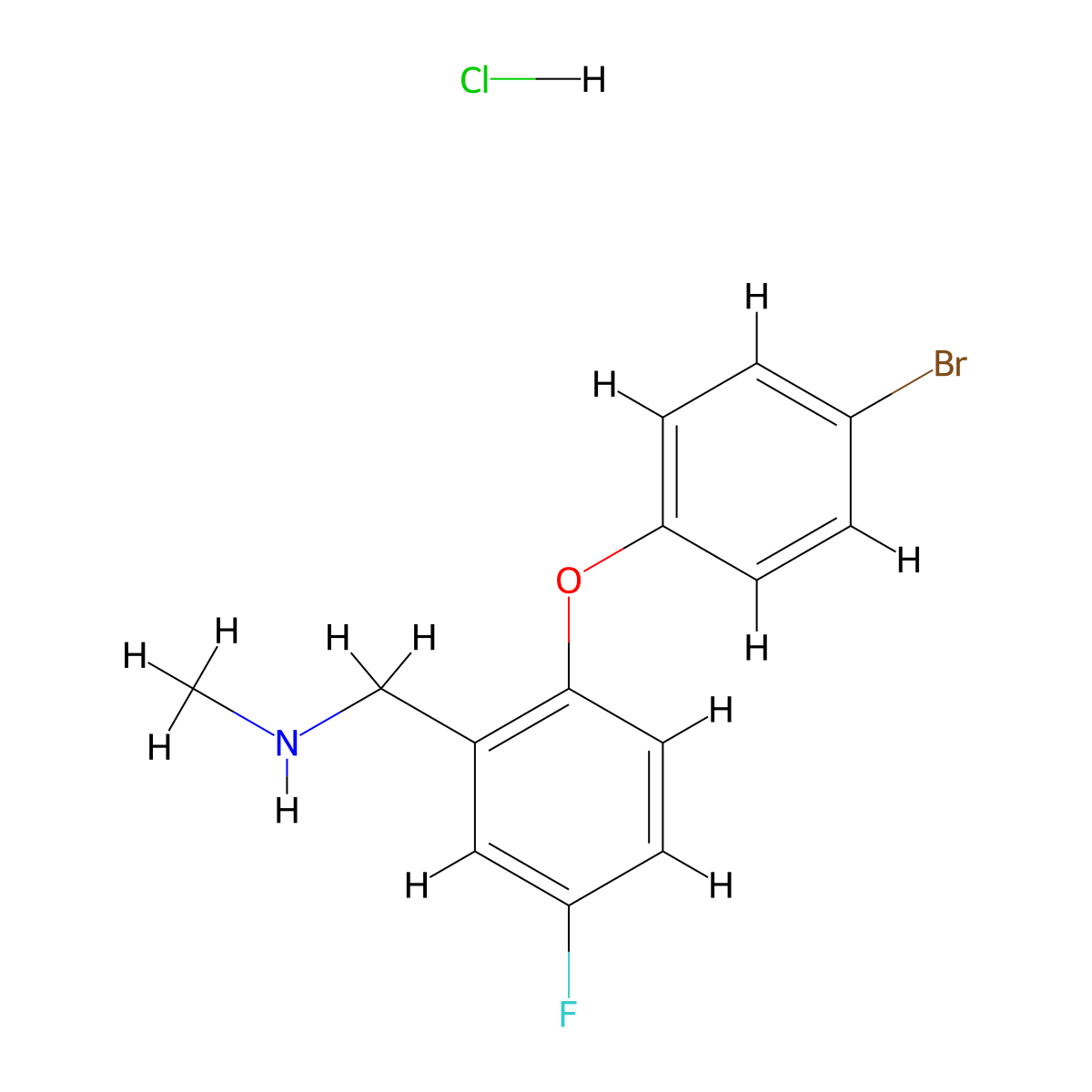 {[2-(4-Bromophenoxy)-5-fluorophenyl]methyl}(methyl)amine hydrochloride molecular structure, CAS 2089277-05-2