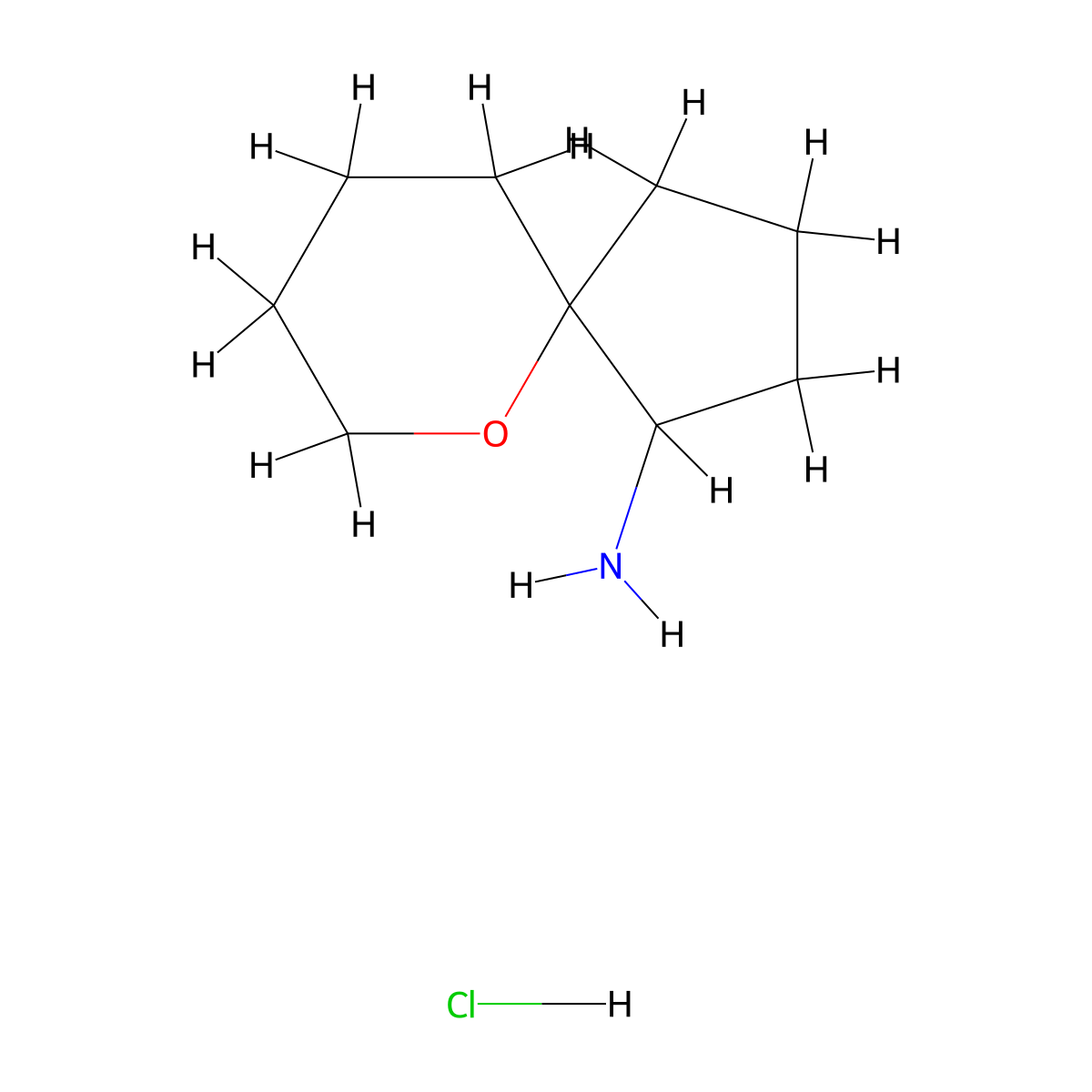 6-Oxaspiro(4.5)decan-1-amine hydrochloride molecular structure, CAS 2089277-06-3