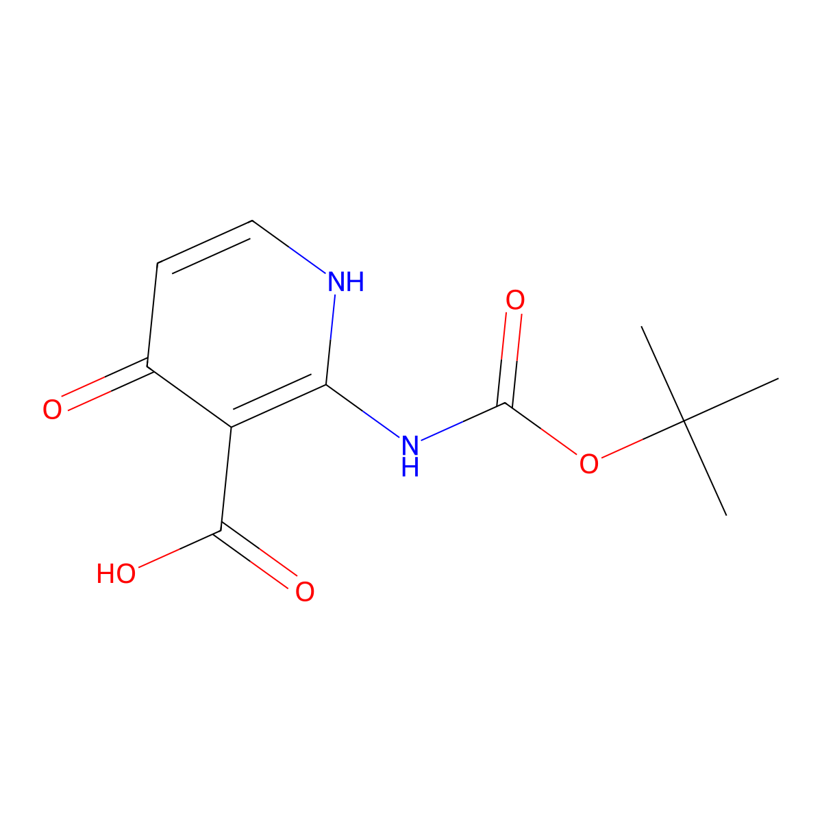 2-(((Tert-butoxy)carbonyl)amino)-4-hydroxypyridine-3-carboxylic acid molecular structure, CAS 2089277-08-5