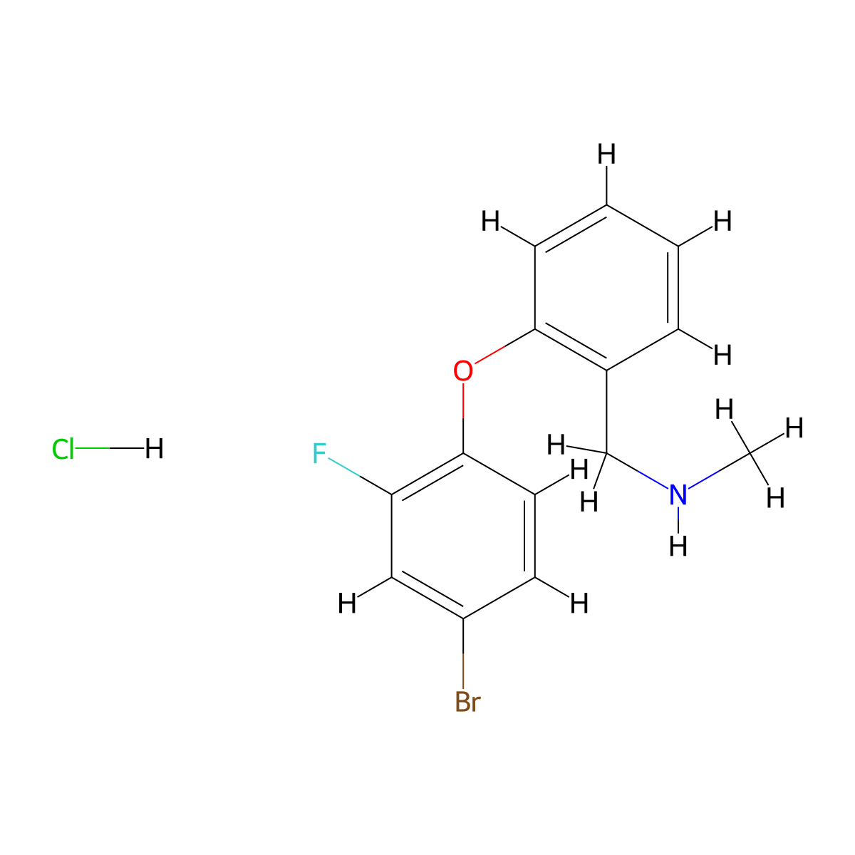 {[2-(4-Bromo-2-fluorophenoxy)phenyl]methyl}(methyl)amine hydrochloride molecular structure, CAS 2089277-11-0