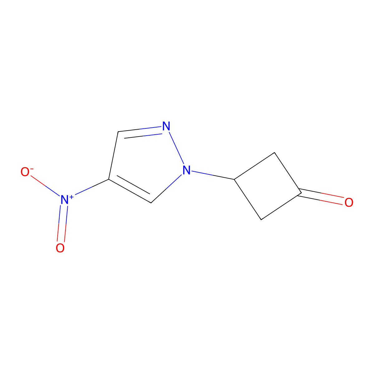 3-(4-nitro-1H-pyrazol-1-yl)cyclobutan-1-one molecular structure, CAS 2089277-18-7