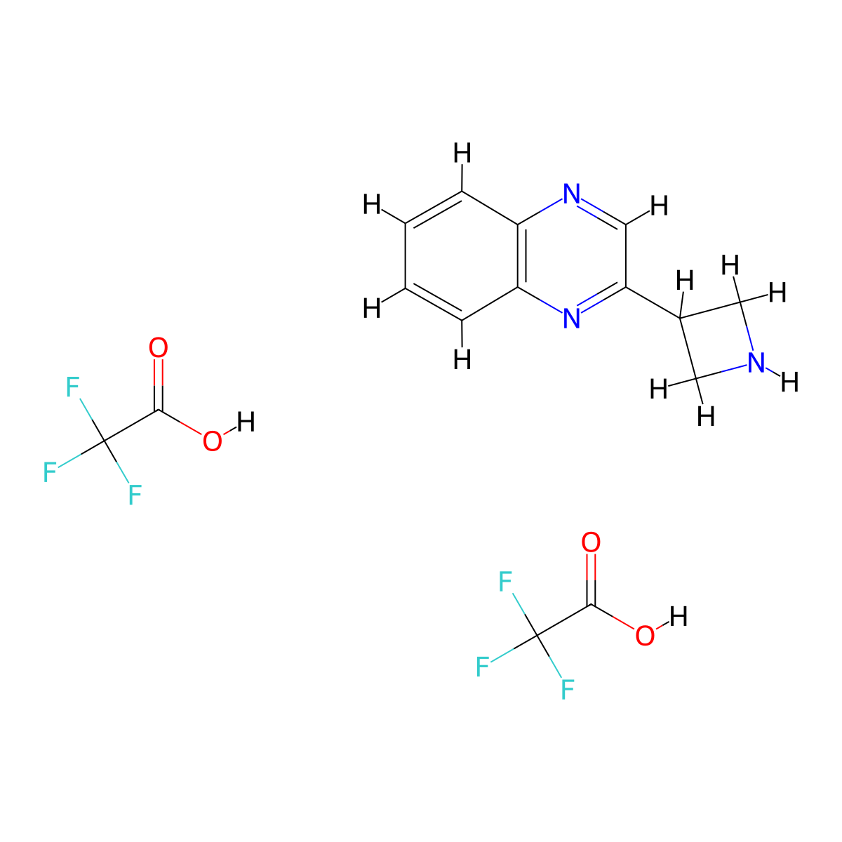 2-(Azetidin-3-yl)quinoxaline; bis(trifluoroacetic acid) molecular structure, CAS 2089277-25-6