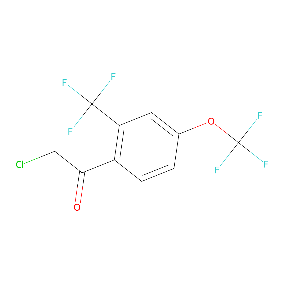 2-Chloro-1-[4-(trifluoromethoxy)-2-(trifluoromethyl)phenyl]ethan-1-one molecular structure, CAS 2089277-41-6