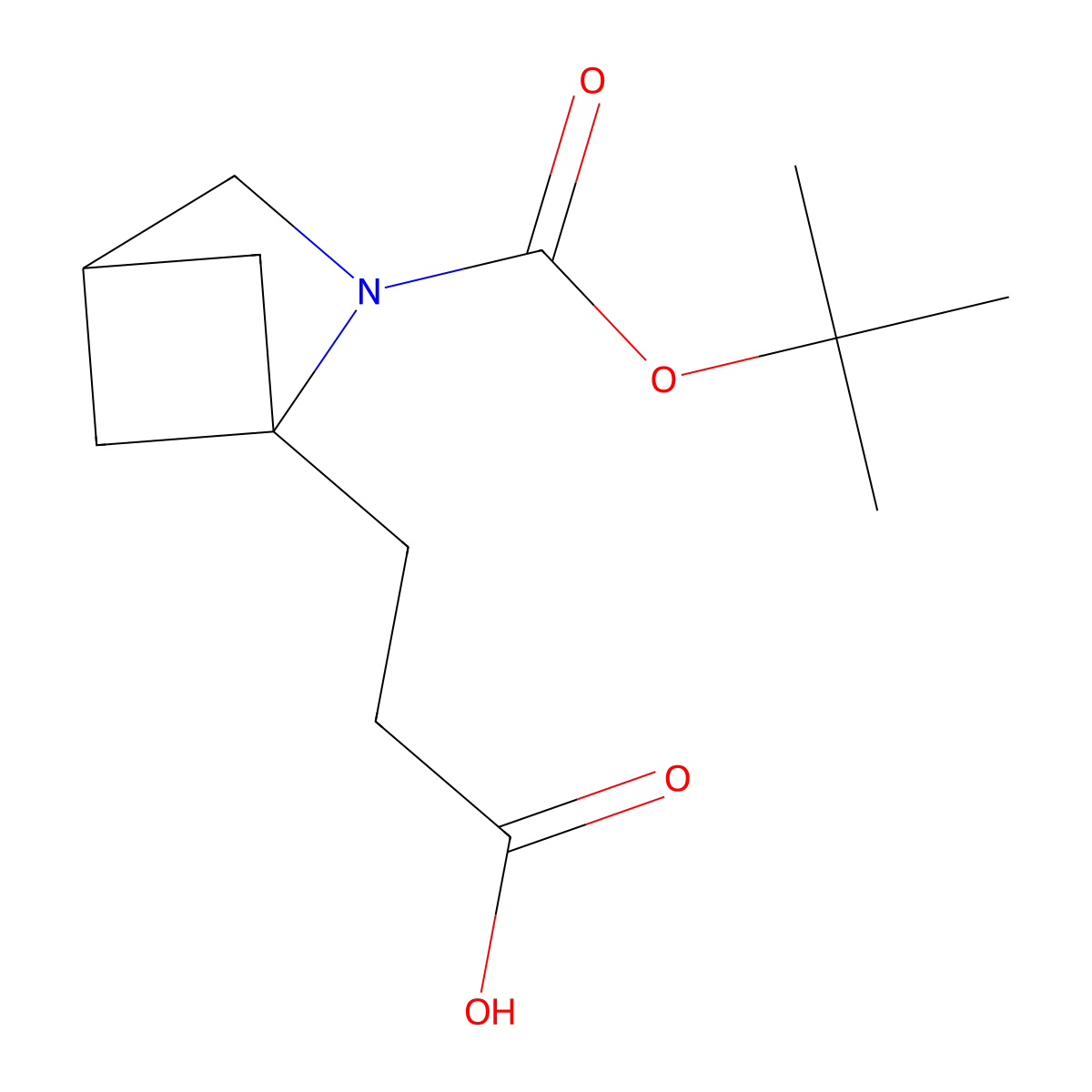 3-{2-[(Tert-butoxy)carbonyl]-2-azabicyclo[2.1.1]hexan-1-yl}propanoic acid molecular structure, CAS 2089277-46-1
