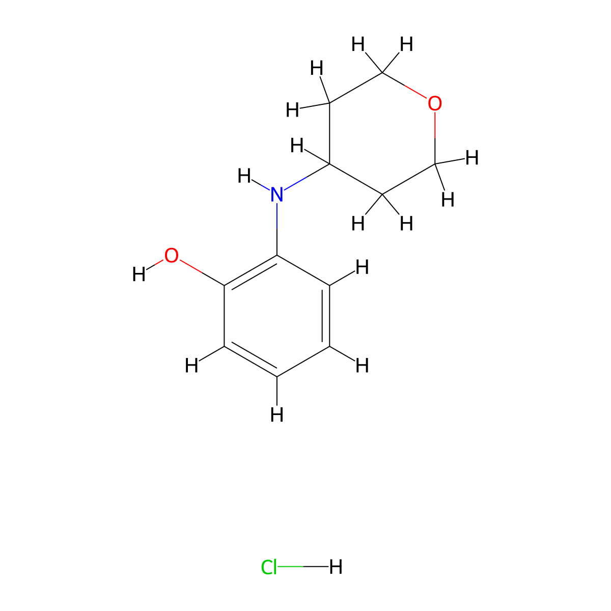 2-[(Oxan-4-yl)amino]phenol hydrochloride molecular structure, CAS 2089277-50-7