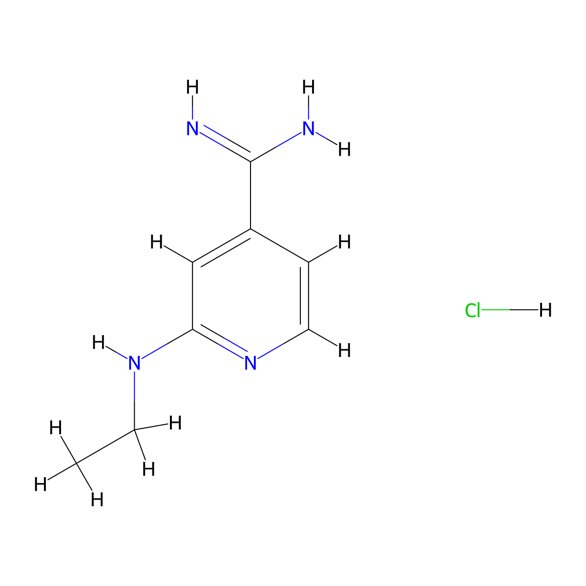 2-(Ethylamino)pyridine-4-carboximidamide hydrochloride molecular structure, CAS 2089277-56-3