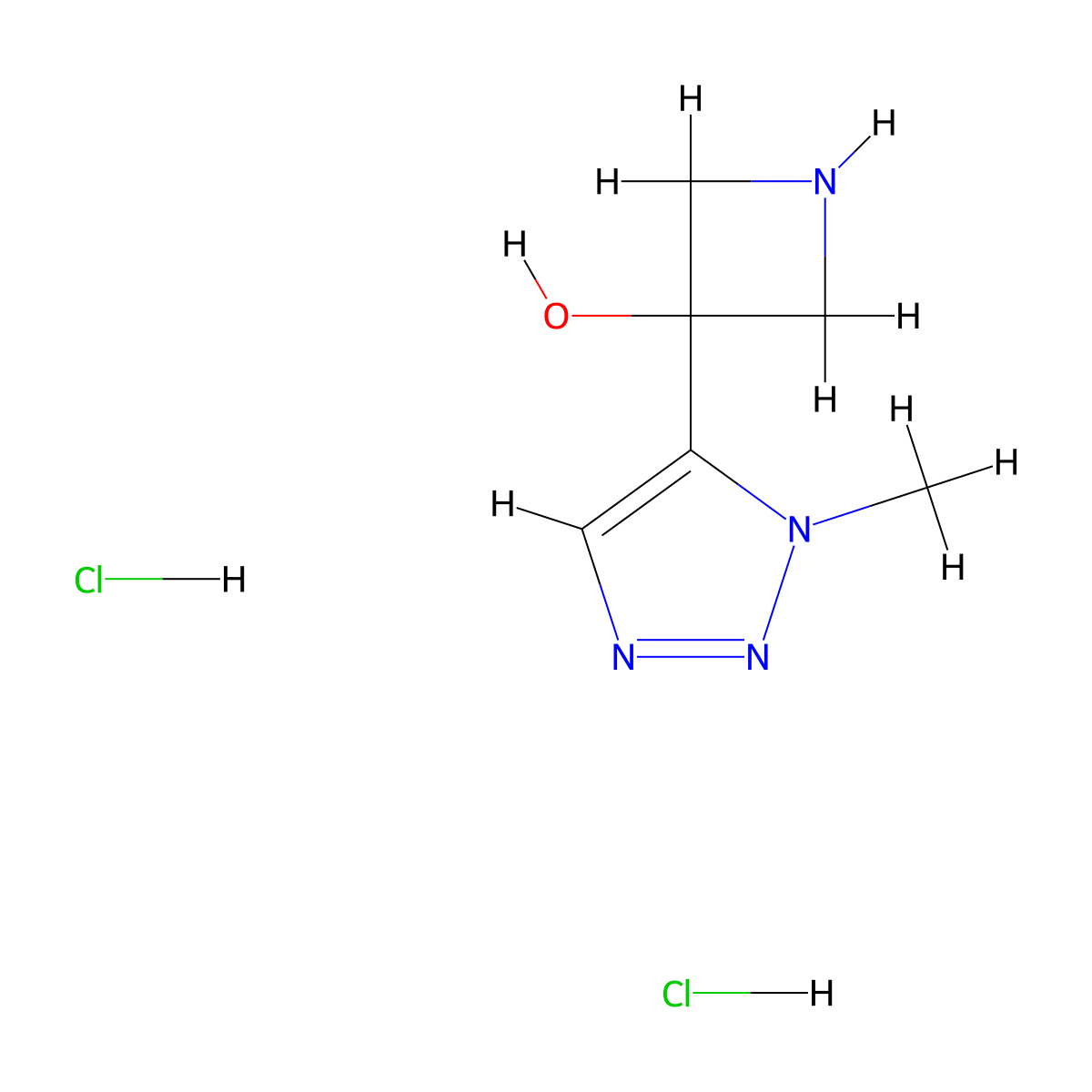 3-(1-methyl-1H-1,2,3-triazol-5-yl)azetidin-3-ol dihydrochloride molecular structure, CAS 2089277-57-4