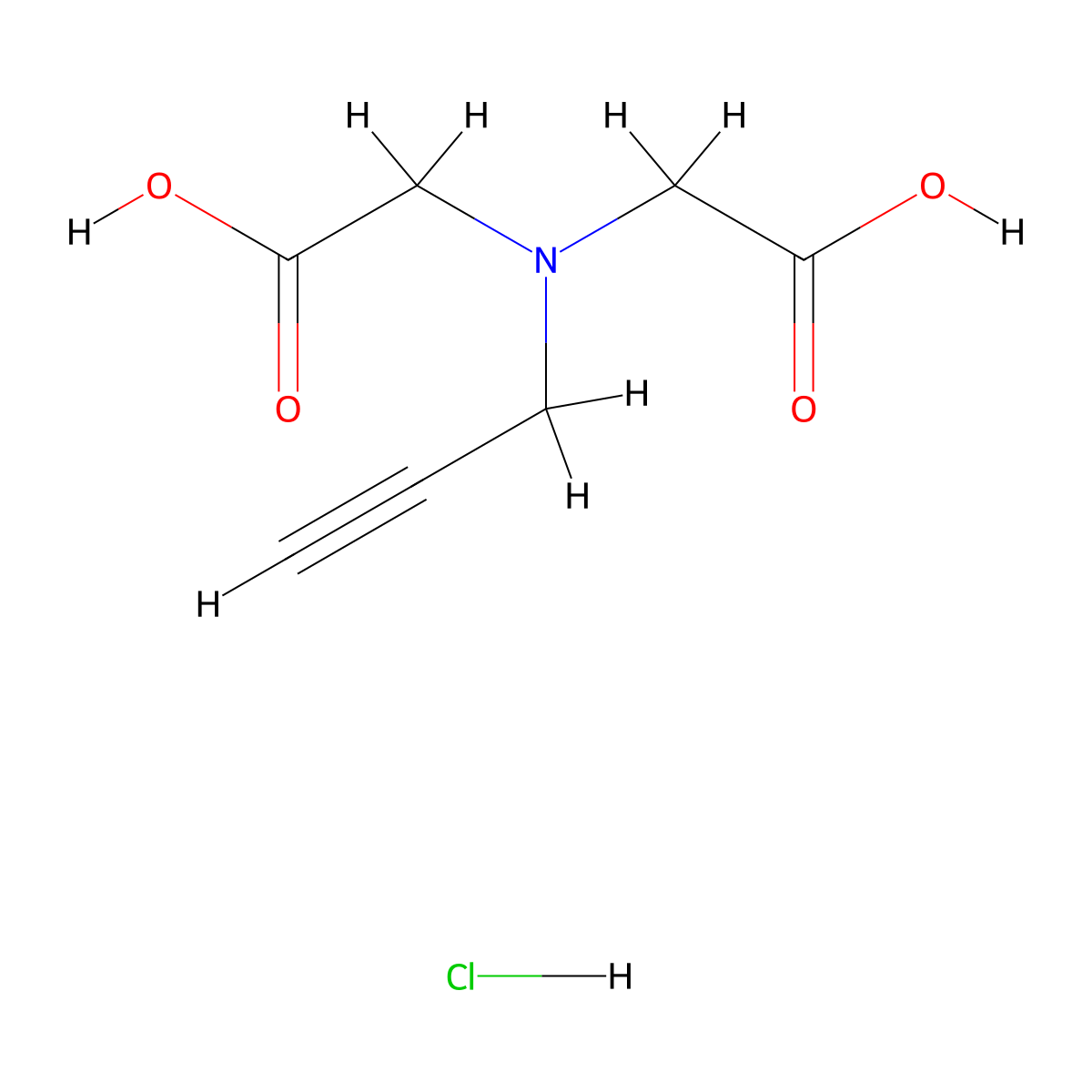 2-[(Carboxymethyl)(prop-2-yn-1-yl)amino]acetic acid hydrochloride molecular structure, CAS 2089277-60-9
