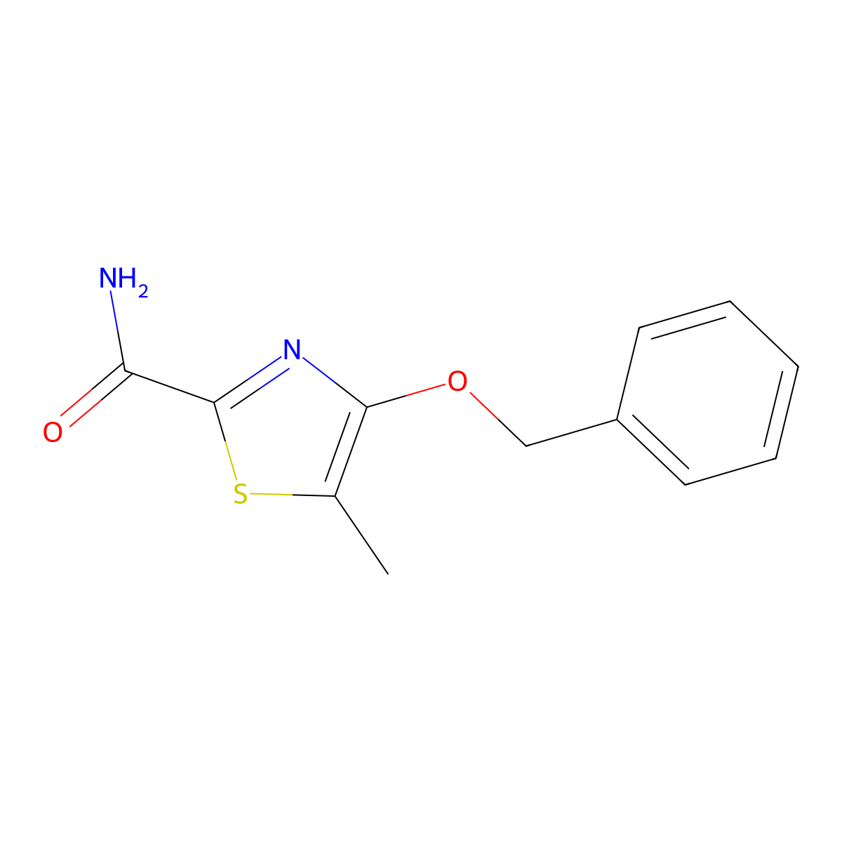 4-(Benzyloxy)-5-methyl-1,3-thiazole-2-carboxamide molecular structure, CAS 2089277-61-0