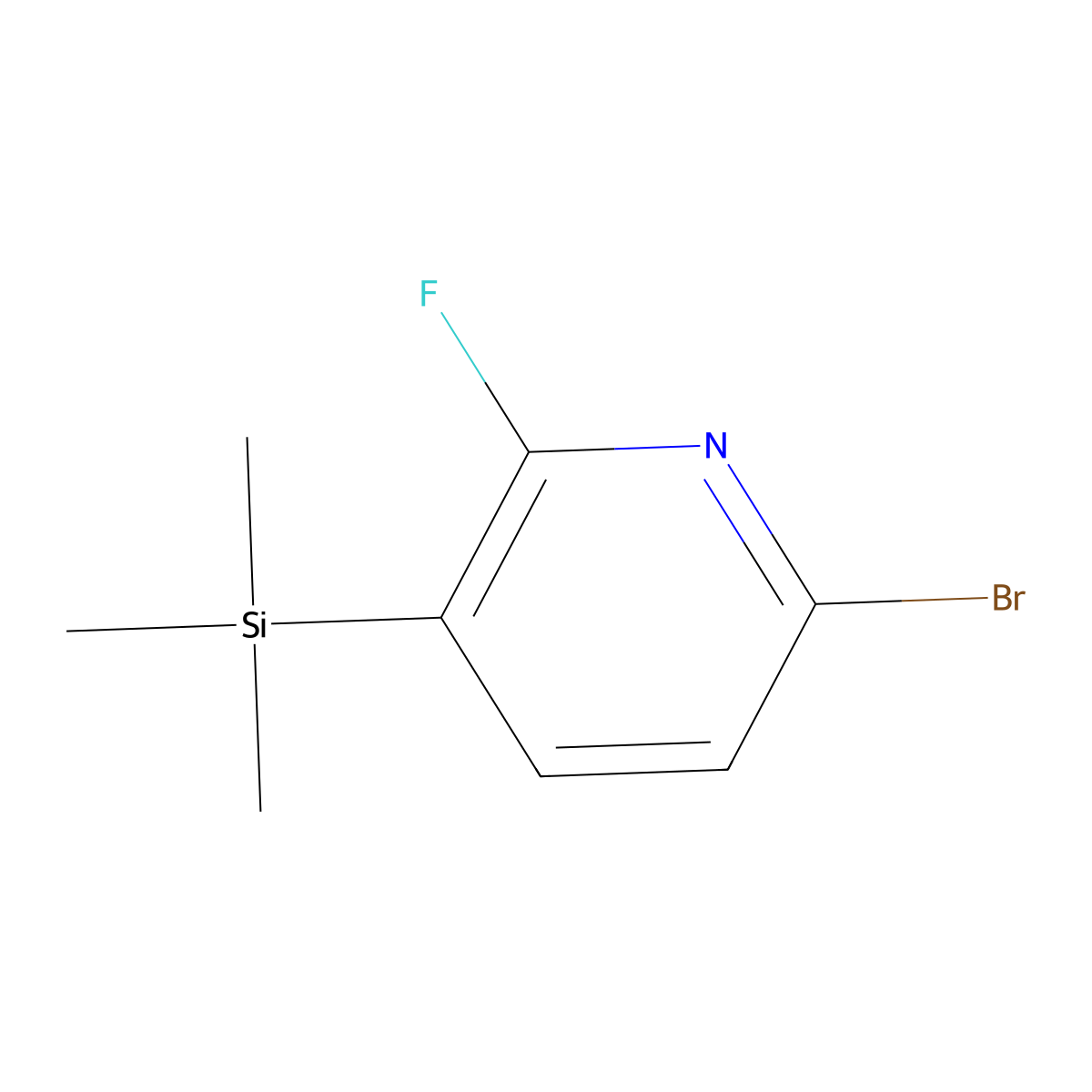 6-Bromo-2-fluoro-3-(trimethylsilyl)pyridine molecular structure, CAS 2089277-62-1