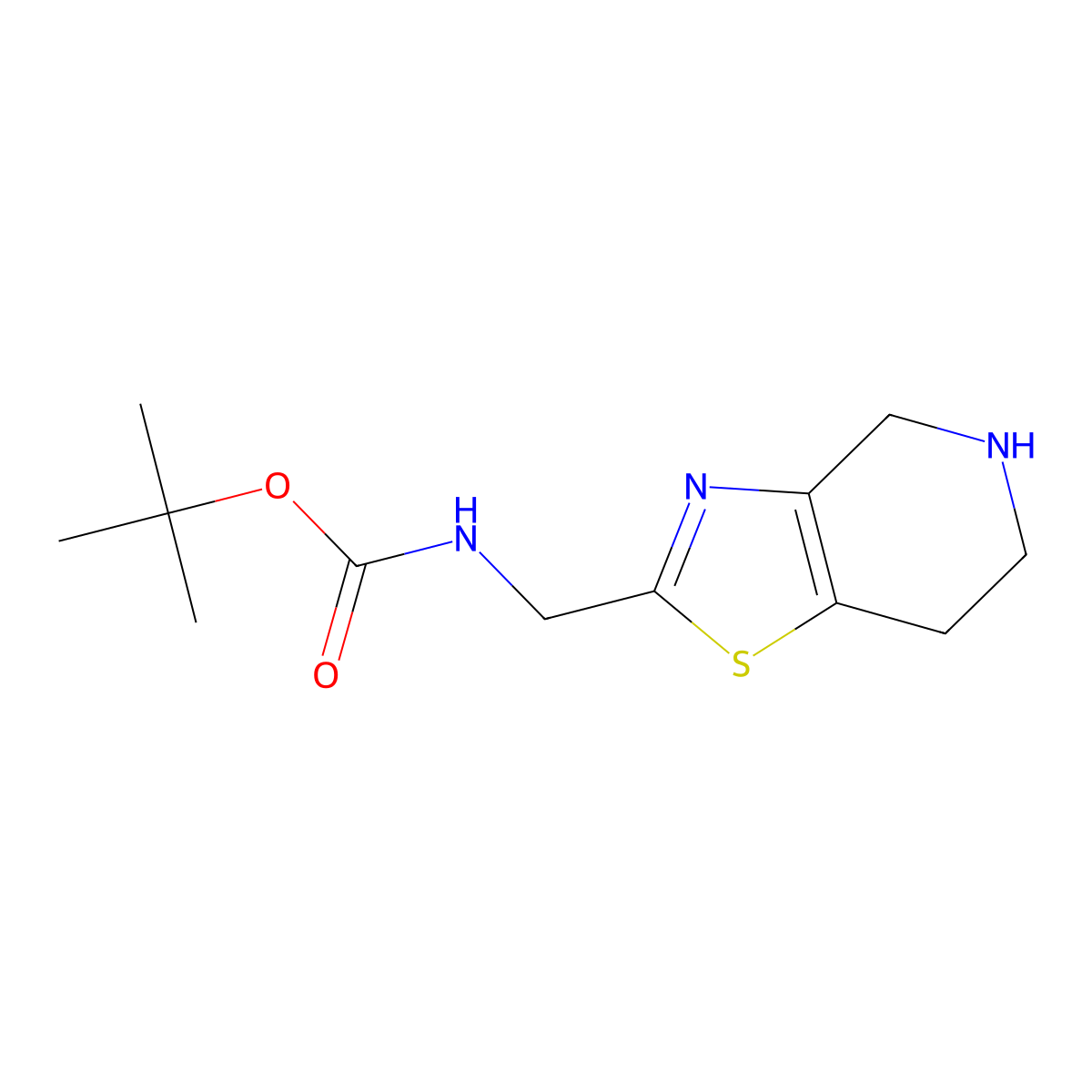 tert-butyl N-((4H,5H,6H,7H-(1,3)thiazolo(4,5-c)pyridin-2-yl)methyl)carbamate molecular structure, CAS 2089277-64-3