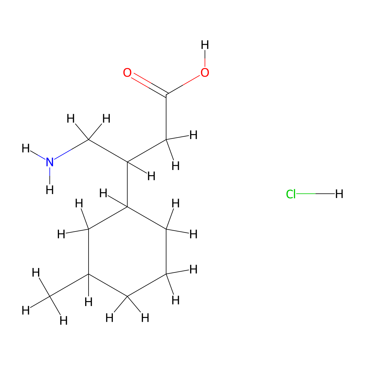 4-Amino-3-(3-methylcyclohexyl)butanoic acid hydrochloride molecular structure, CAS 2089277-68-7