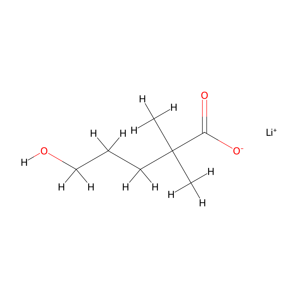 Lithium(1+) ion 5-hydroxy-2,2-dimethylpentanoate molecular structure, CAS 2089277-69-8