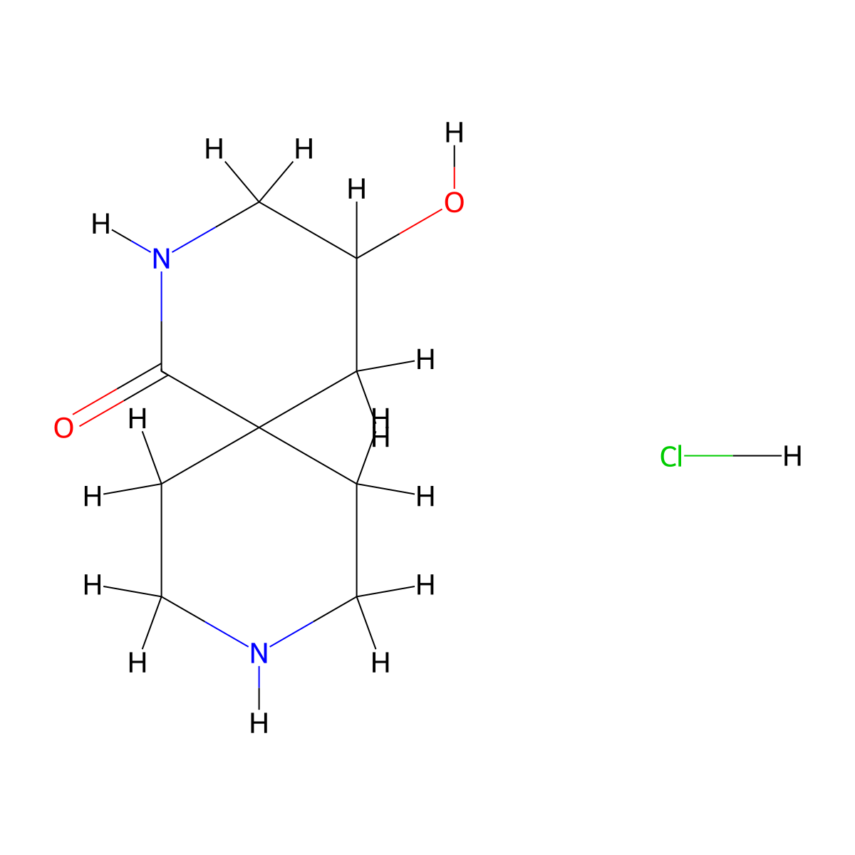 4-Hydroxy-2,9-diazaspiro(5.5)undecan-1-one hydrochloride molecular structure, CAS 2089277-71-2