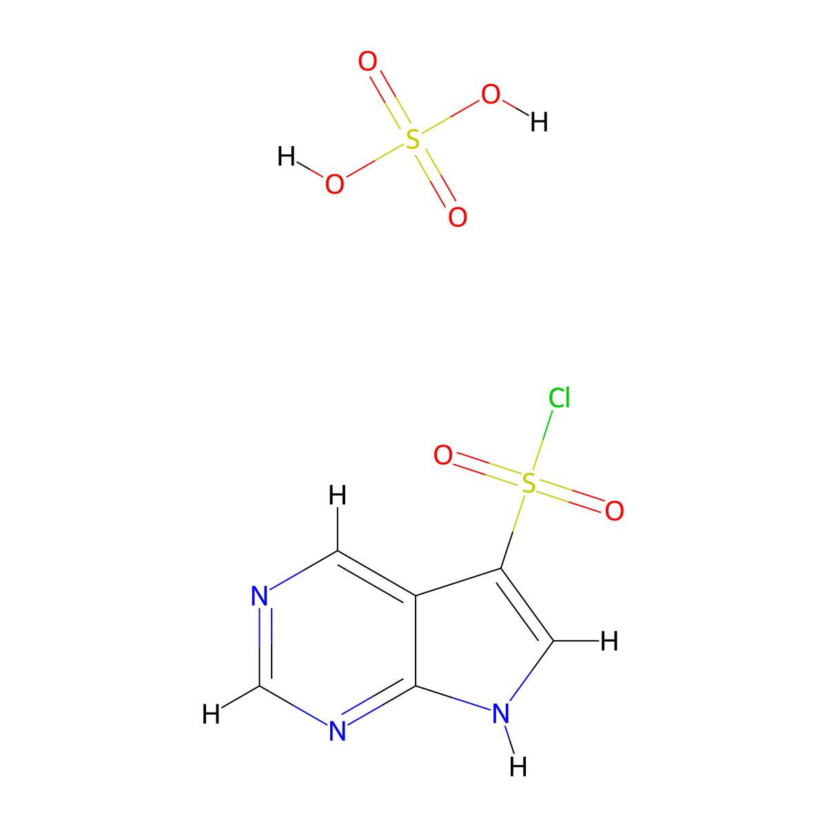 7H-pyrrolo(2,3-d)pyrimidine-5-sulfonyl chloride sulfate molecular structure, CAS 2089277-73-4