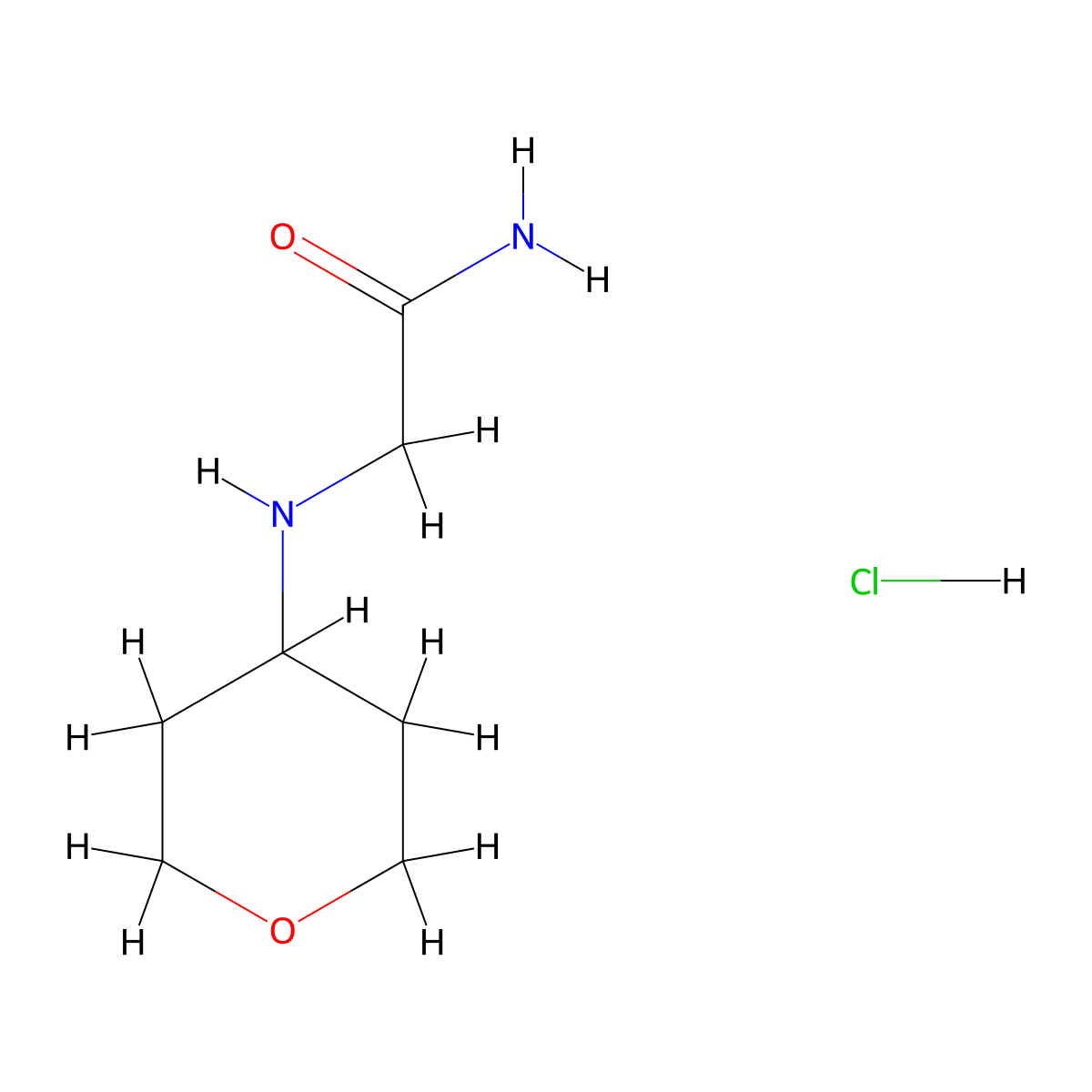 2-[(Oxan-4-yl)amino]acetamide hydrochloride molecular structure, CAS 2089277-78-9